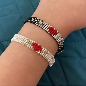 Matching handmade heart bracelets